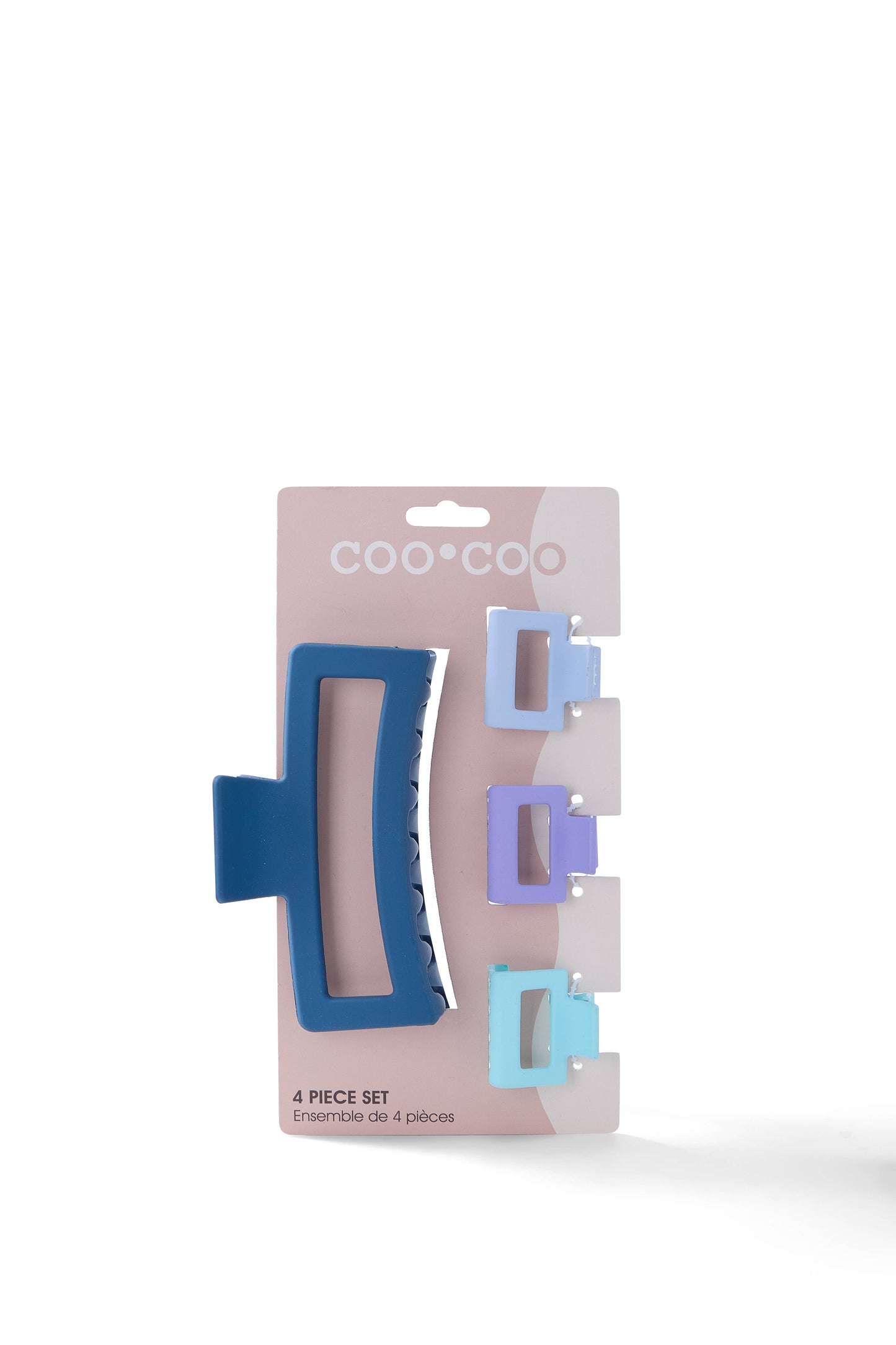 4 PC Assorted Size Square Matte Claw - Lavendar Sea