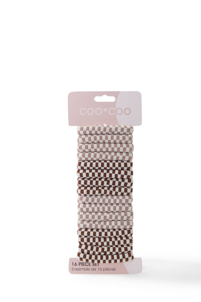 16 PC Checkerboard 'Thick' Elastics - Sand/Sienna