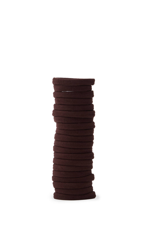 20 PC 'Fine Hold' Elastics - Brunette