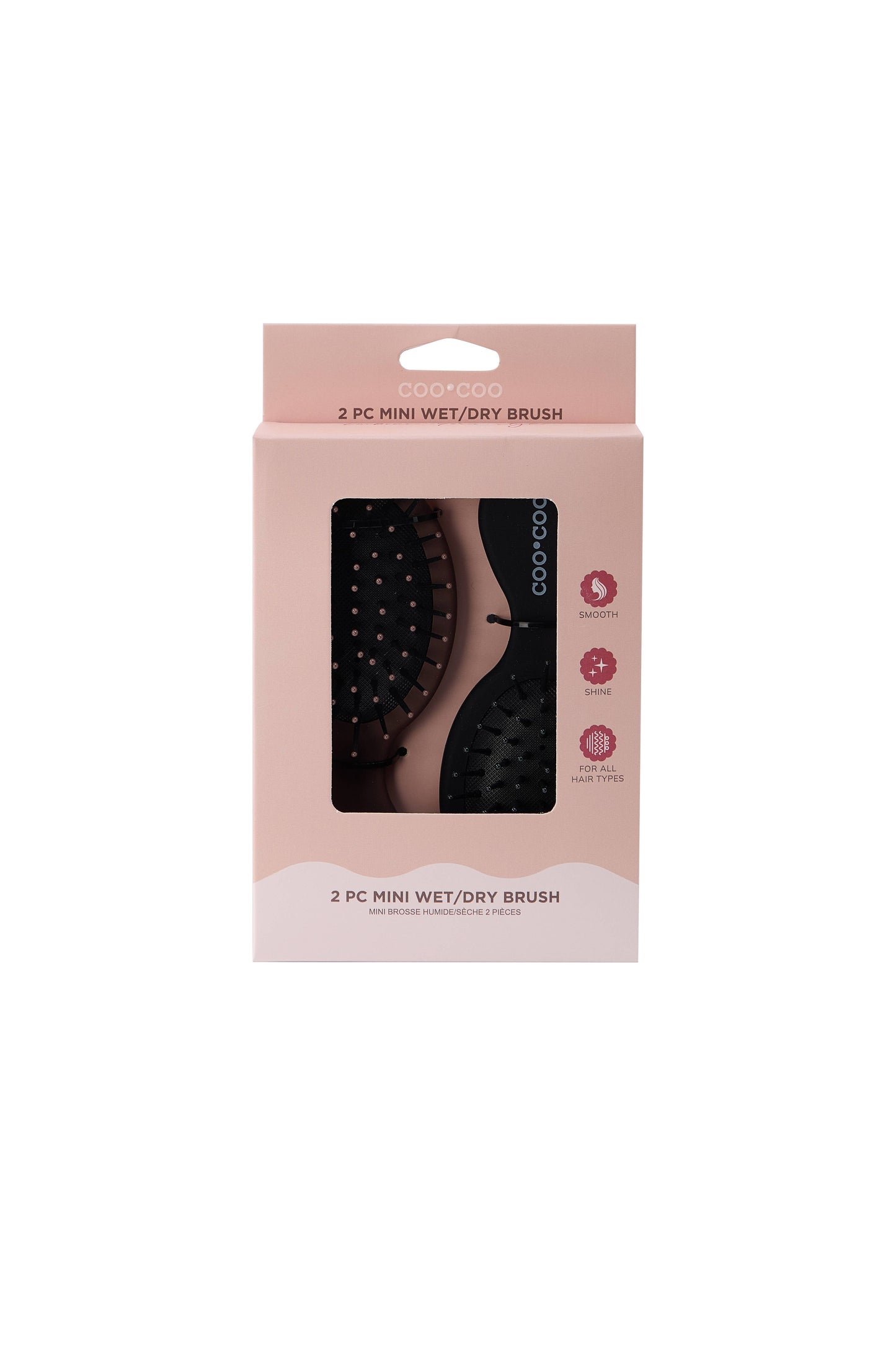 2 PC Mini Hair Brush - Mocha