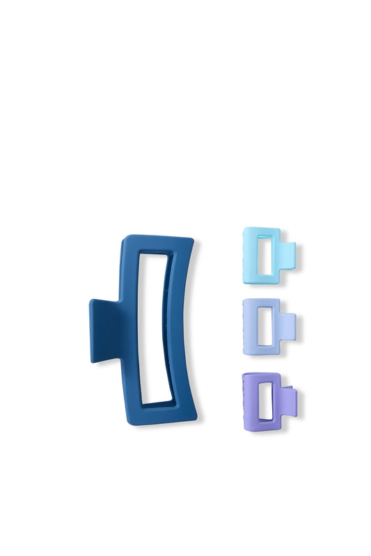 4 PC Assorted Size Square Matte Claw - Lavendar Sea