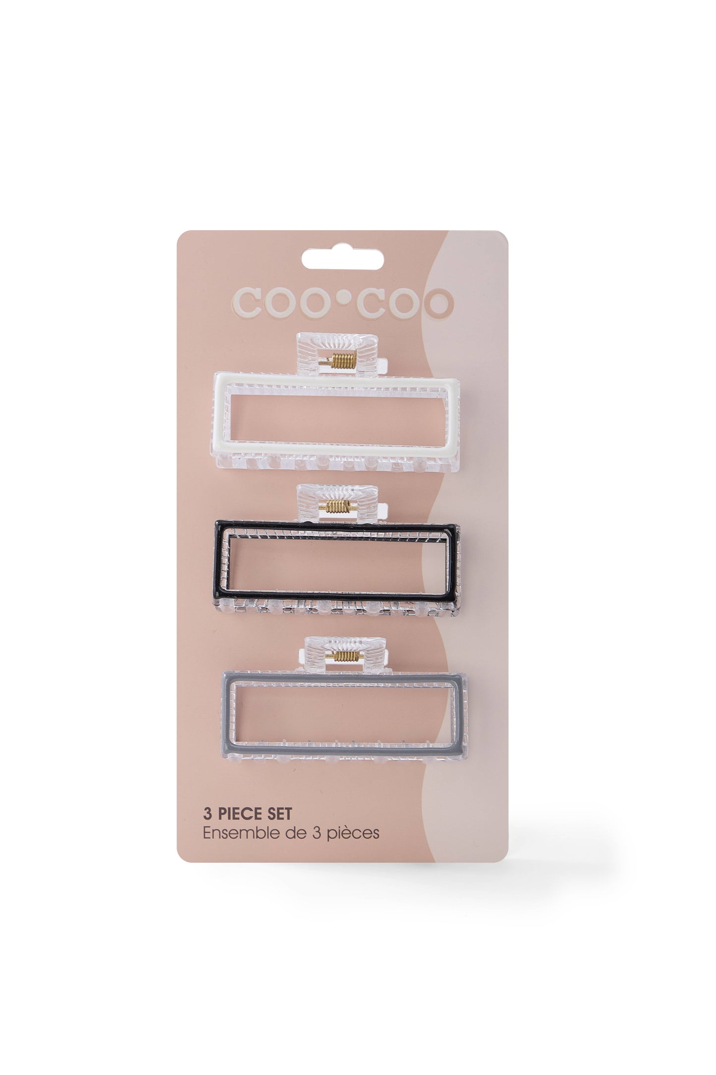 3 PC Geometric Claw - Graphite