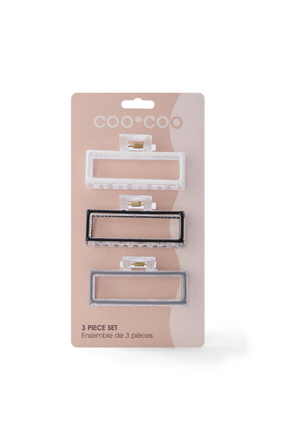 3 PC Geometric Claw - Graphite