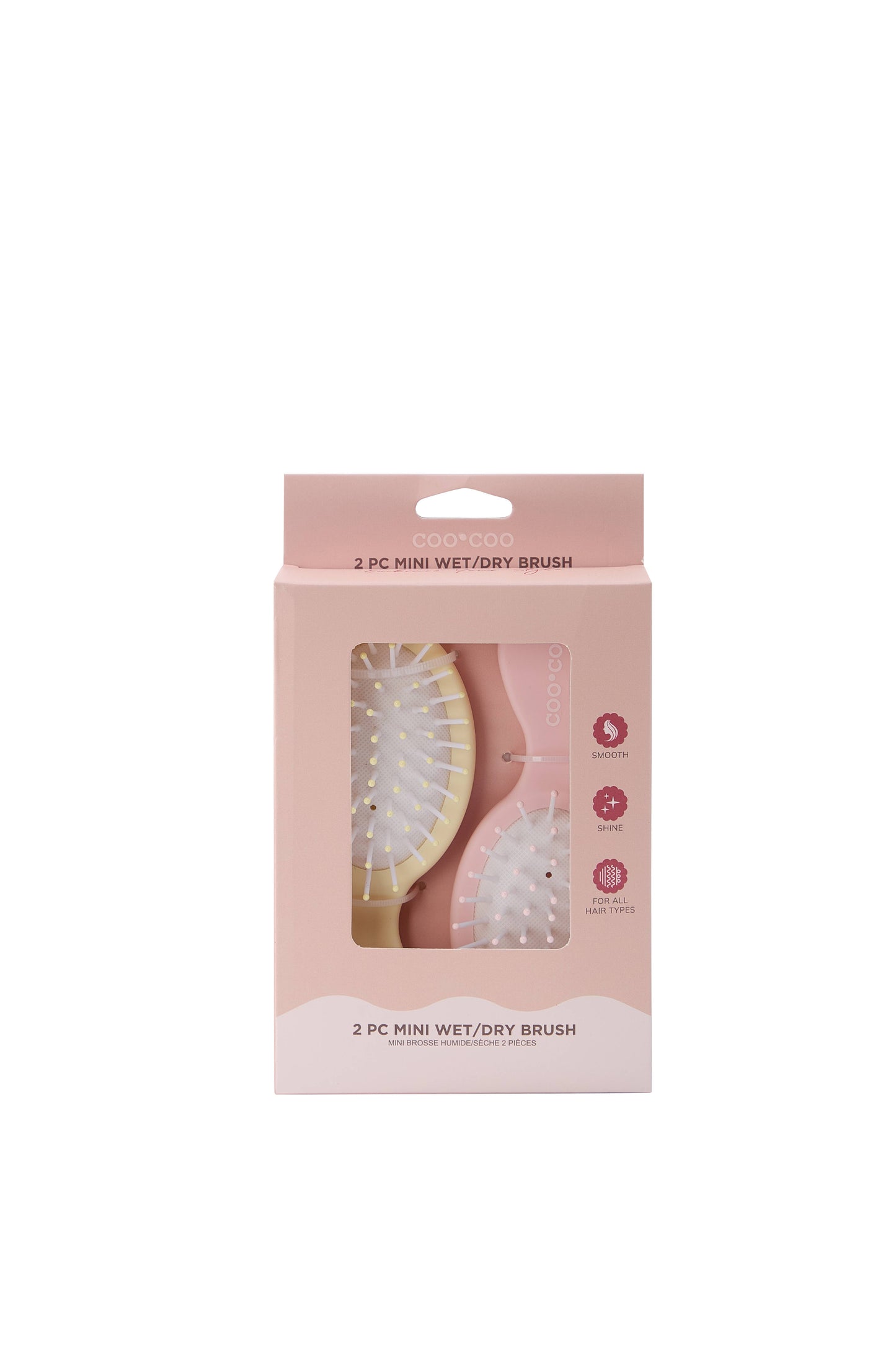 2 PC Mini Hair Brush - Soft Rosé
