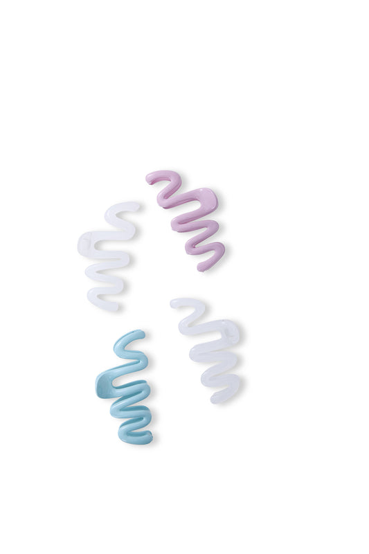 4 PC Classic Squiggle Claw - Periwinkle