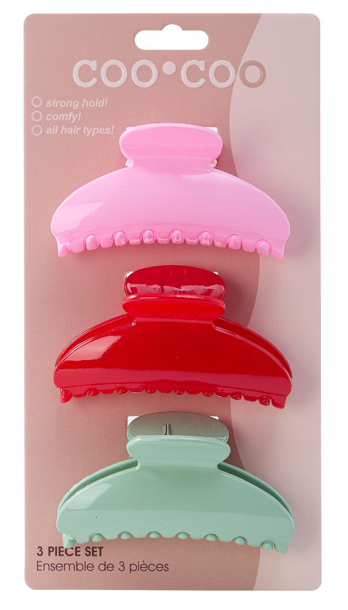 3 PC Perfect Claw Clip - Peppermint Pop