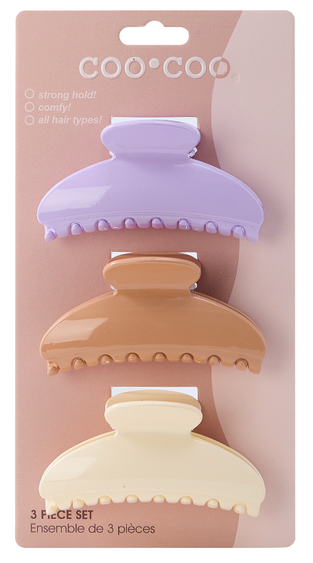3 PC Perfect Claw Clip - Lavender Cream