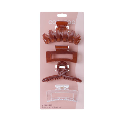 4 PC Multi Claw Set - Sienna/Clear