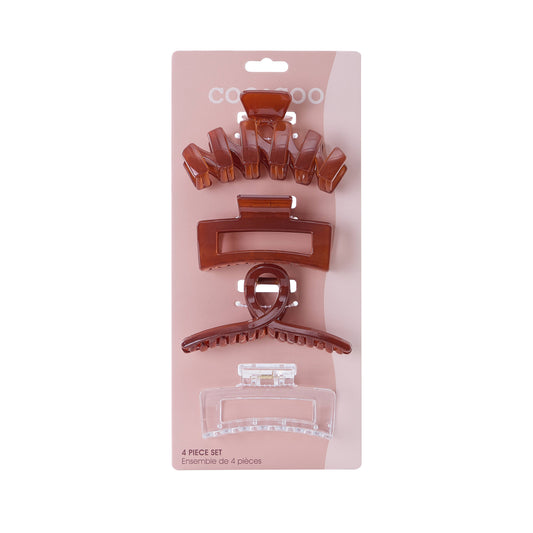 4 PC Multi Claw Set - Sienna/Clear