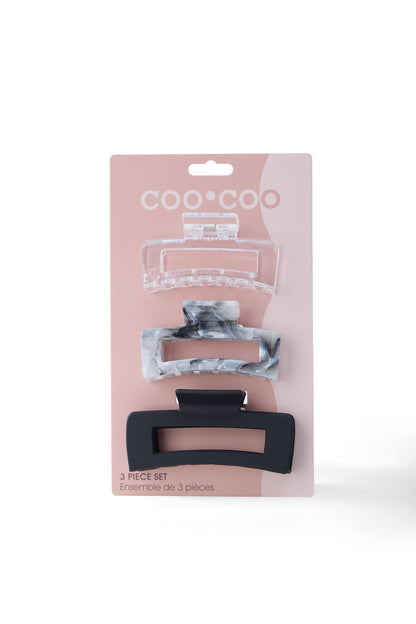 3 PC 'Acrylic Finish' Square Claws - Onyx Black