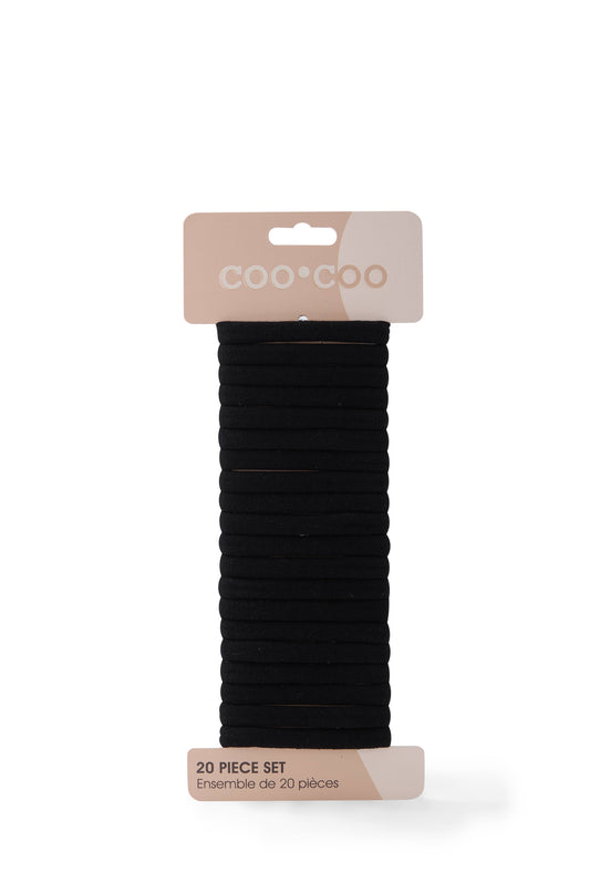 20 PC 'Fine Hold' Elastics - Black